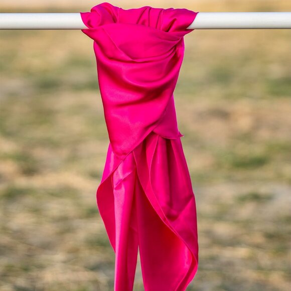 Pink Silk Wild Rag Scarf - Picture 1 of 5
